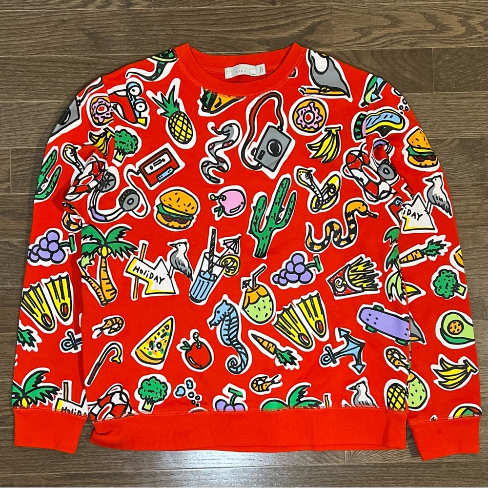 Stella McCartney Kids Red Crewneck Sweater Holiday Design